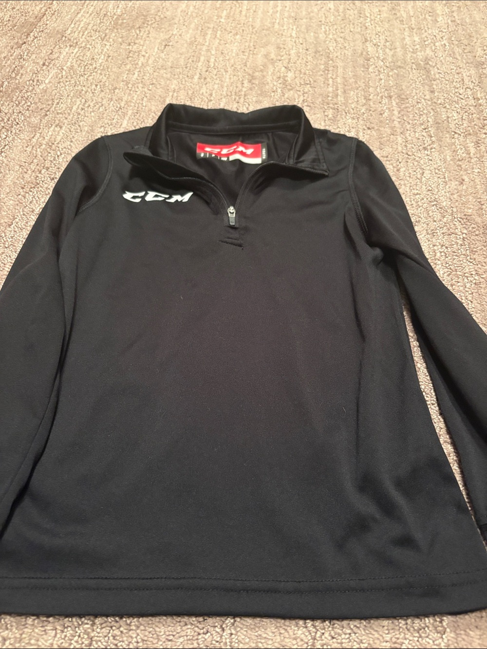 CCM Black Kids' Quarter-Zip Pullover Hoodie